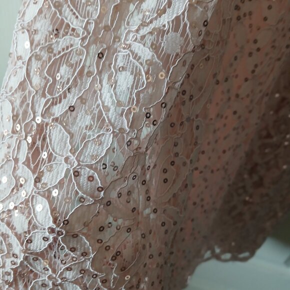 Elegant sequin blush pink dress. - Picture 3 of 4